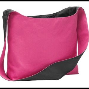 Cotton Canvas Washed Sling Messenger Tote Bag PINK